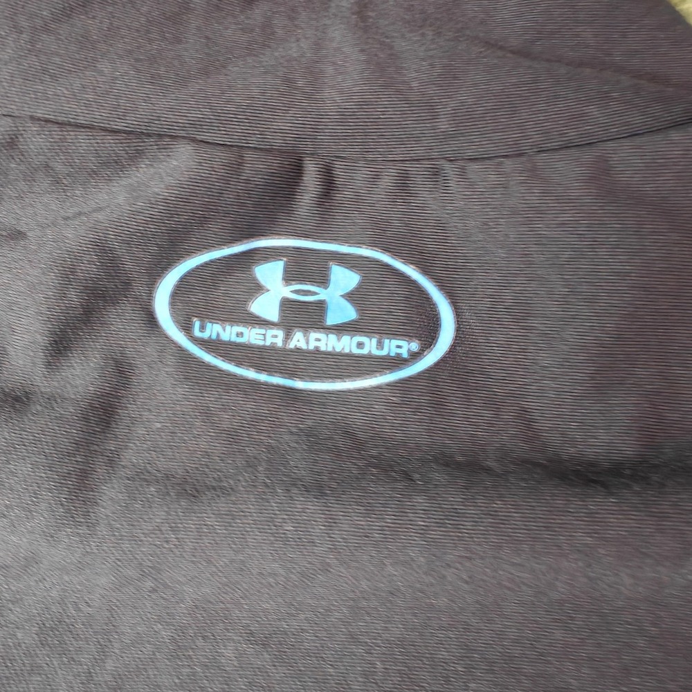 Under Armour ColdGear Compression Mock Neck Shirt Mens XL Black Grey 206289 - Picture 7 of 9